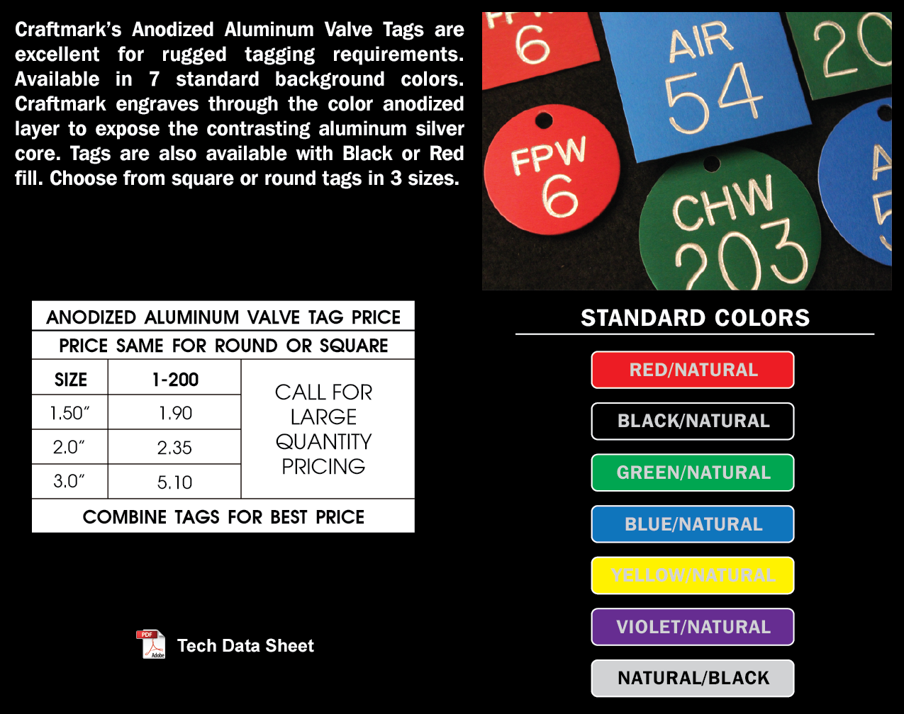 Anodized Aluminum Valve Tags