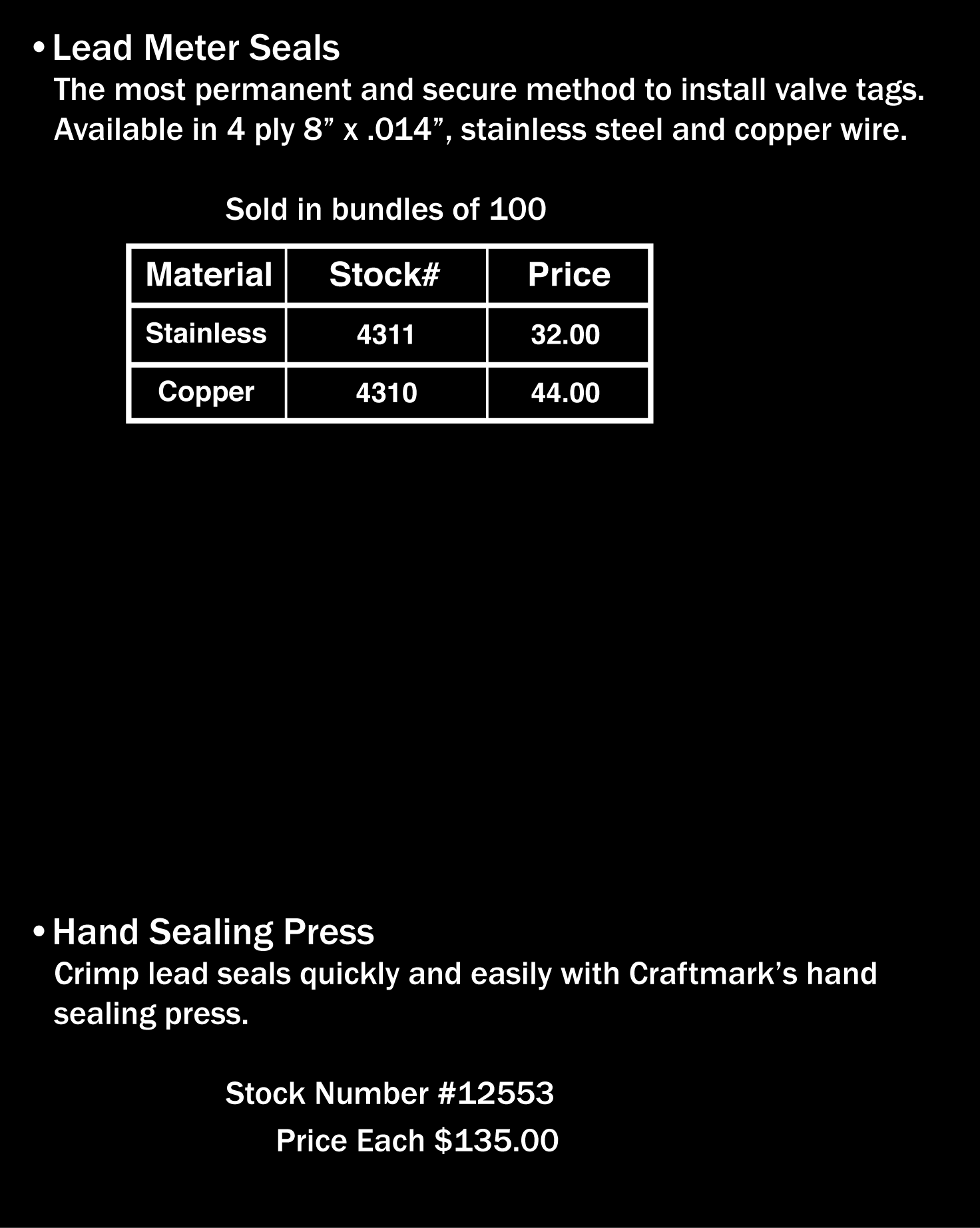 Lead Meter Seals